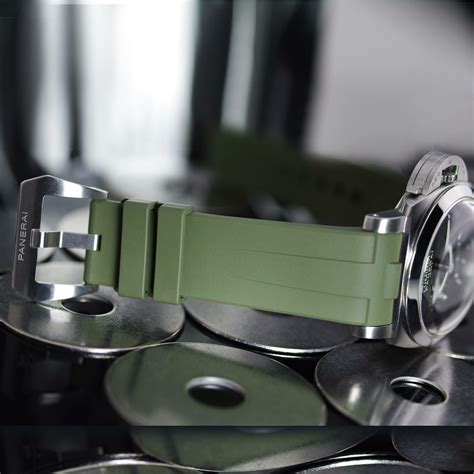 panerai luminor green rubber strap|panerai replacement strap.